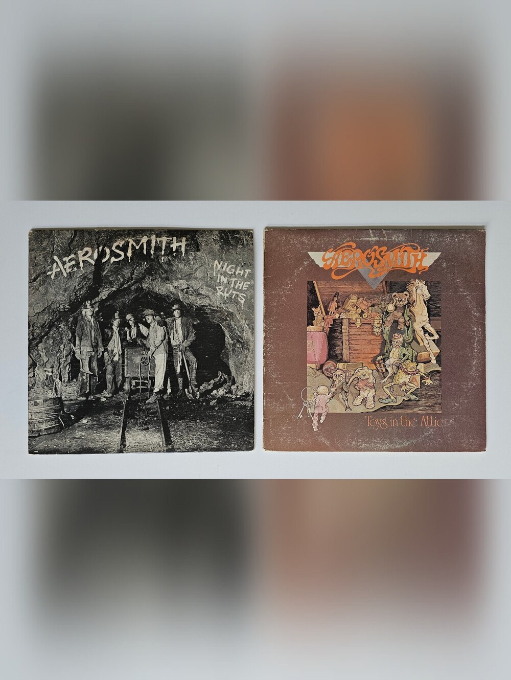 Aerosmith Vinyl LP "Toys In The Attic" & "Night In The Ruts" First Pressings